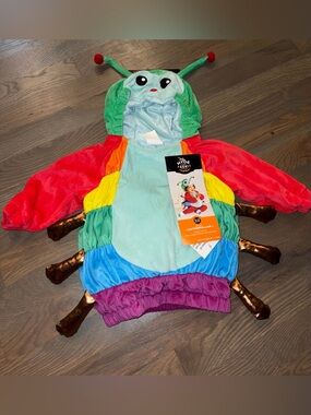 NWT Hyde & EEK Infant Caterpillar Costume 6-12 Months Halloween Plush Rainbow